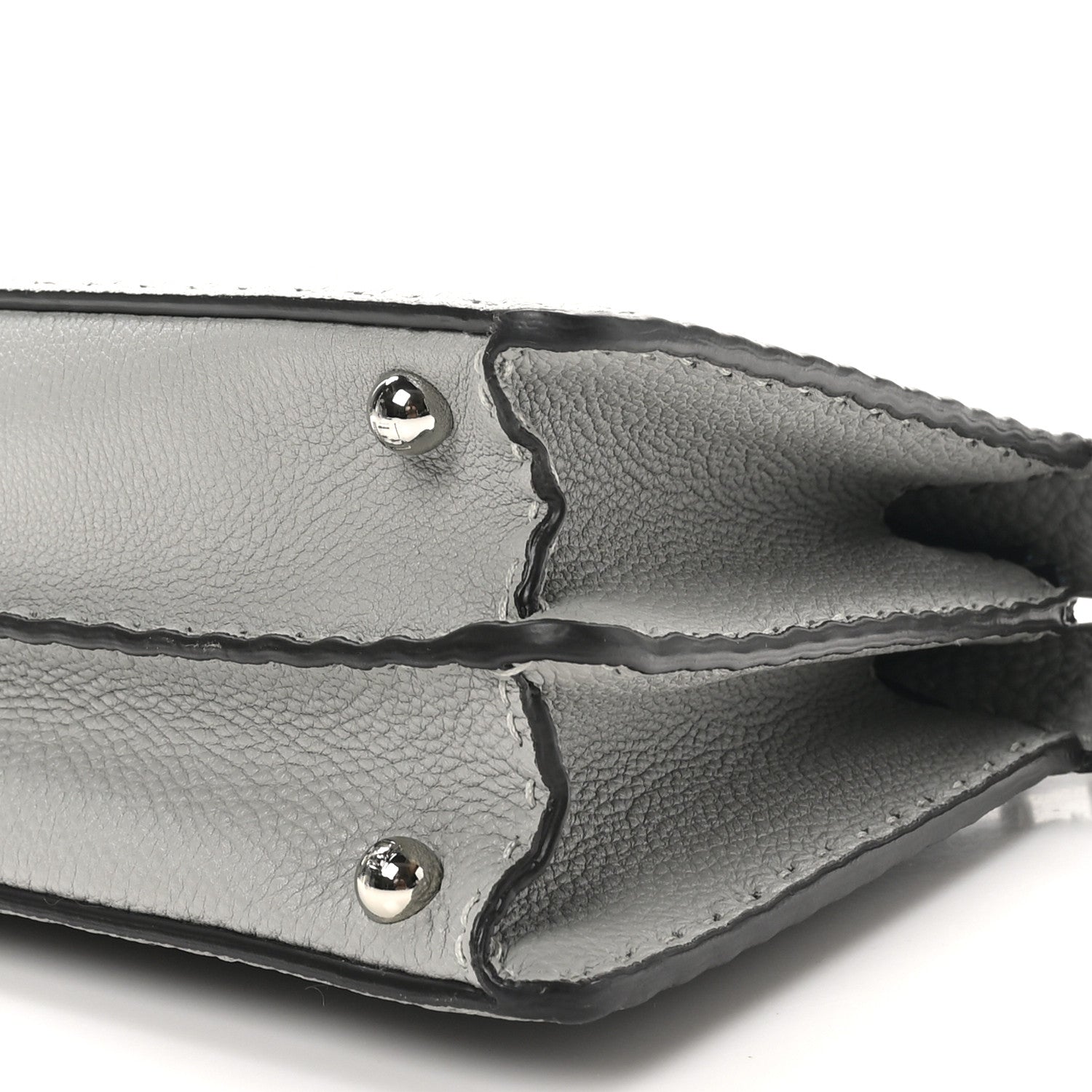 Fendi Cuoio Romano Selleria Bi-Color Small Peekaboo I SEE U Satchel Ghiaccio Asfalto 9 of 9