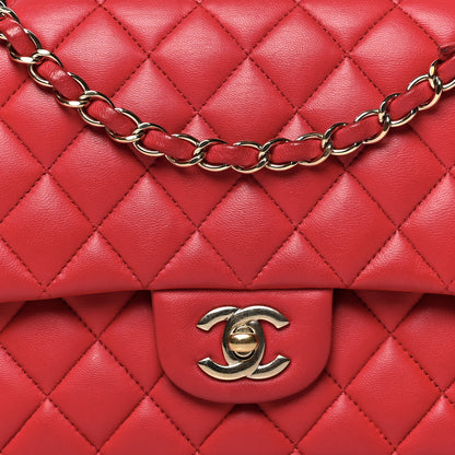 Chanel Lambskin Quilted Medium Double Flap Red 8 of 10