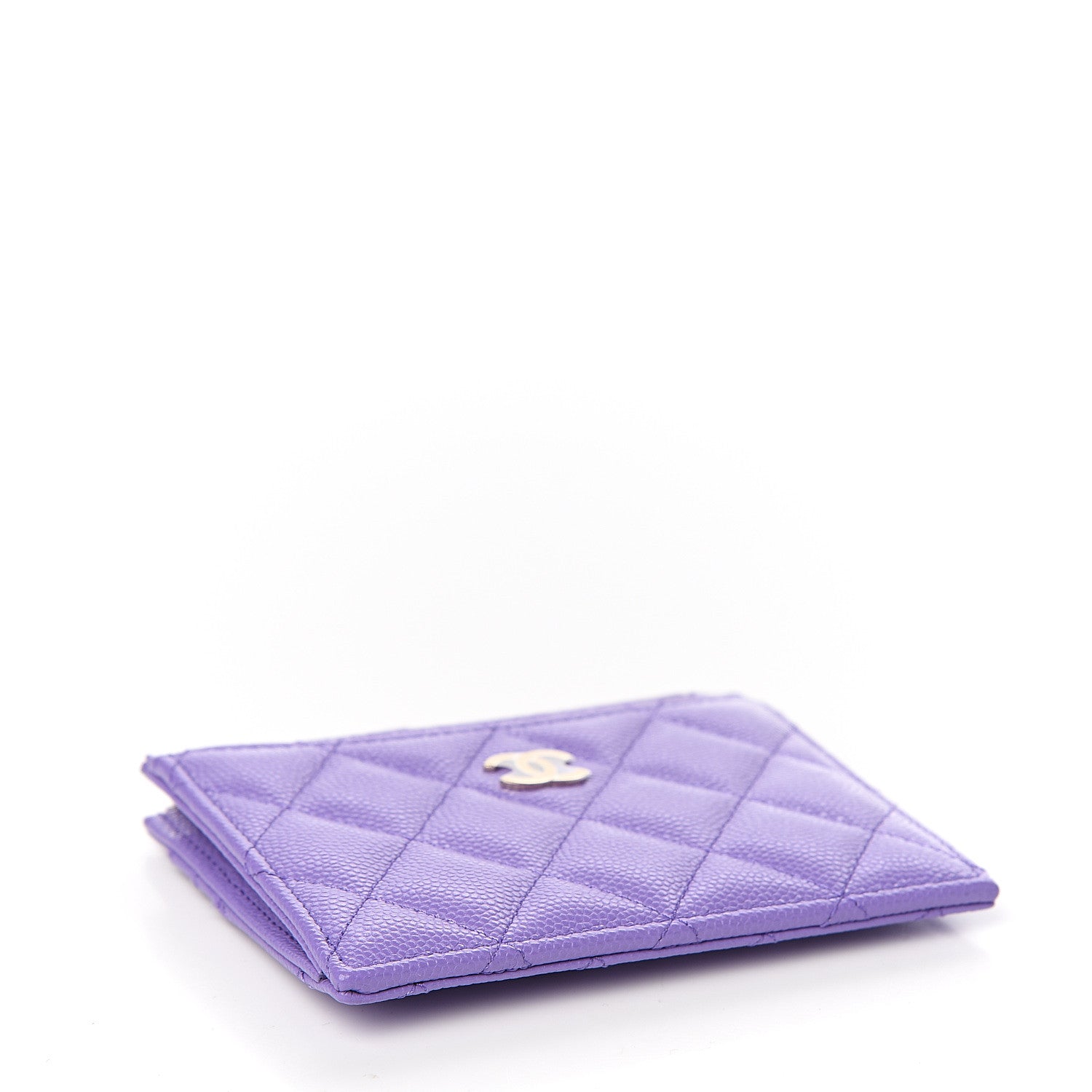 Chanel Caviar Quilted CC Zip Card Holder Purple 3 of 7