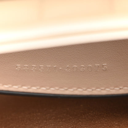 Gucci Calfskin Matelasse Aria Mini GG Marmont Top Handle Shoulder Bag Mystic White 6 of 10