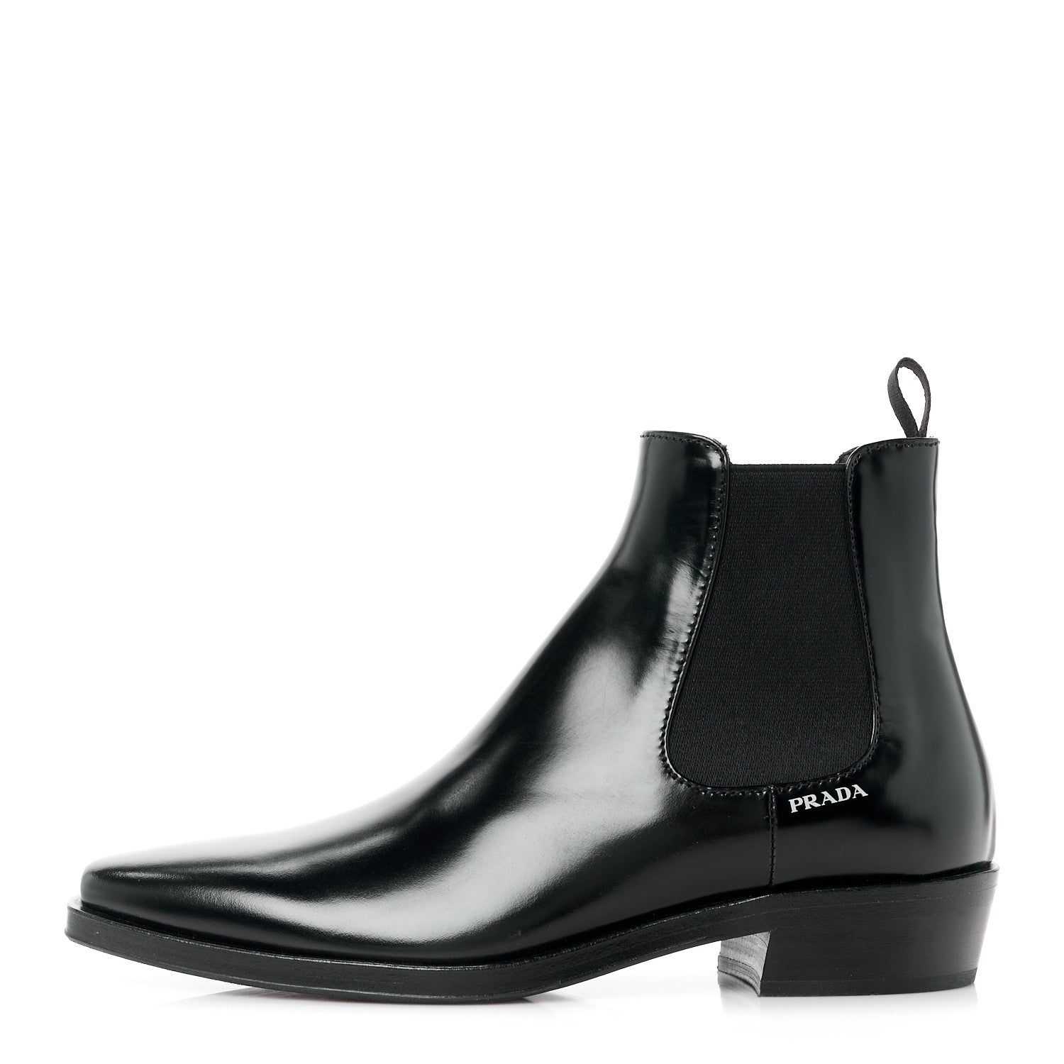 Prada Spazzolato Logo Chelsea Boots 36 Black 1 of 10