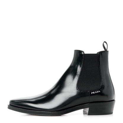 Prada Spazzolato Logo Chelsea Boots 36 Black 1 of 10