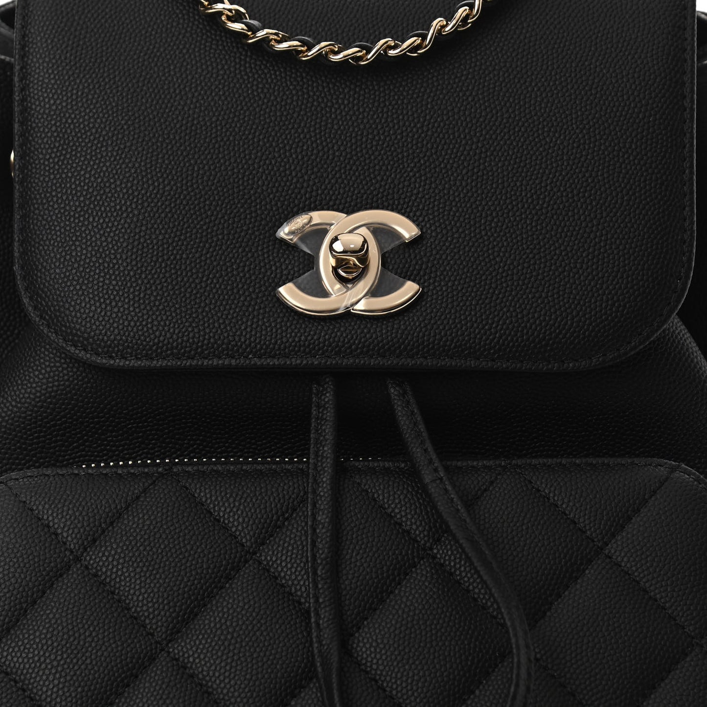 Caviar Quilted Business Affinity Backpack Black