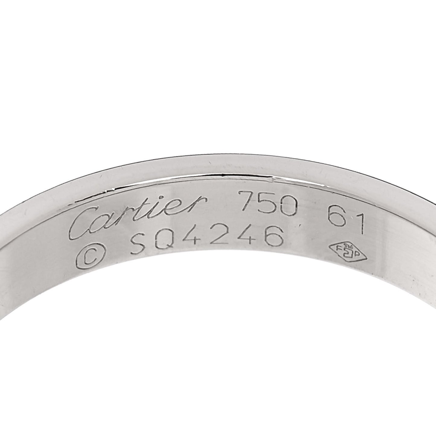 18K White Gold 3.5mm LOVE Wedding Band Ring 61 9.5