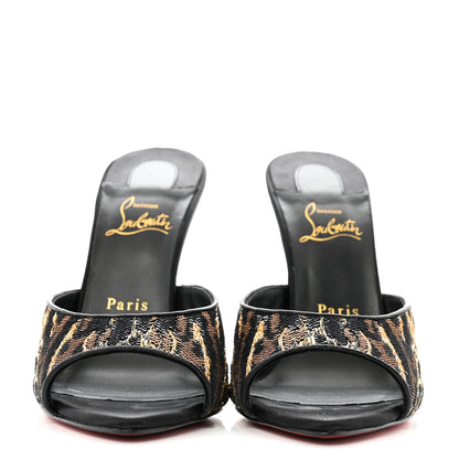 Christian Louboutin Miss Z Sequin Animal Print Mule 40 Gold Silver 3 of 10