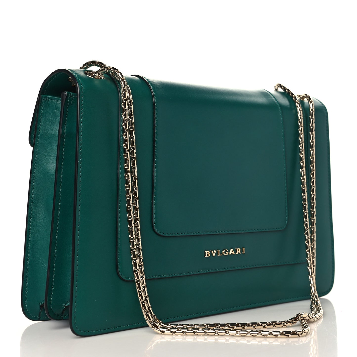 Calfskin Serpenti Forever Shoulder Bag Emerald Green