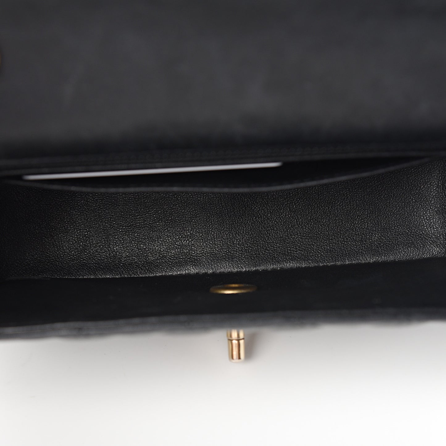 Lambskin Quilted Mini Rectangular Flap Black
