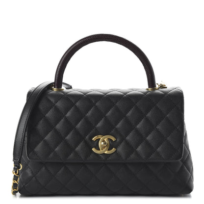 Chanel Caviar Lizard Quilted Small Coco Handle Flap Black 1 of 11