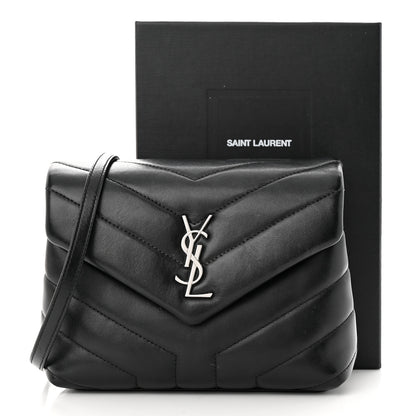 Saint Laurent Calfskin Y Quilted Monogram Toy Loulou Crossbody Bag Black 15 of 15