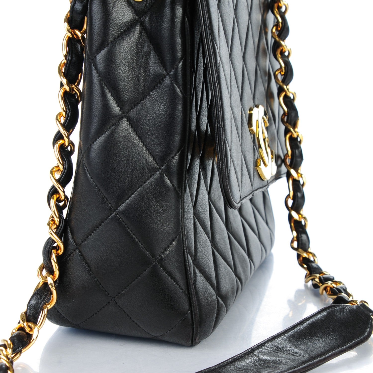 Chanel Lambskin Quilted Medium Single Flap Black 10 of 10