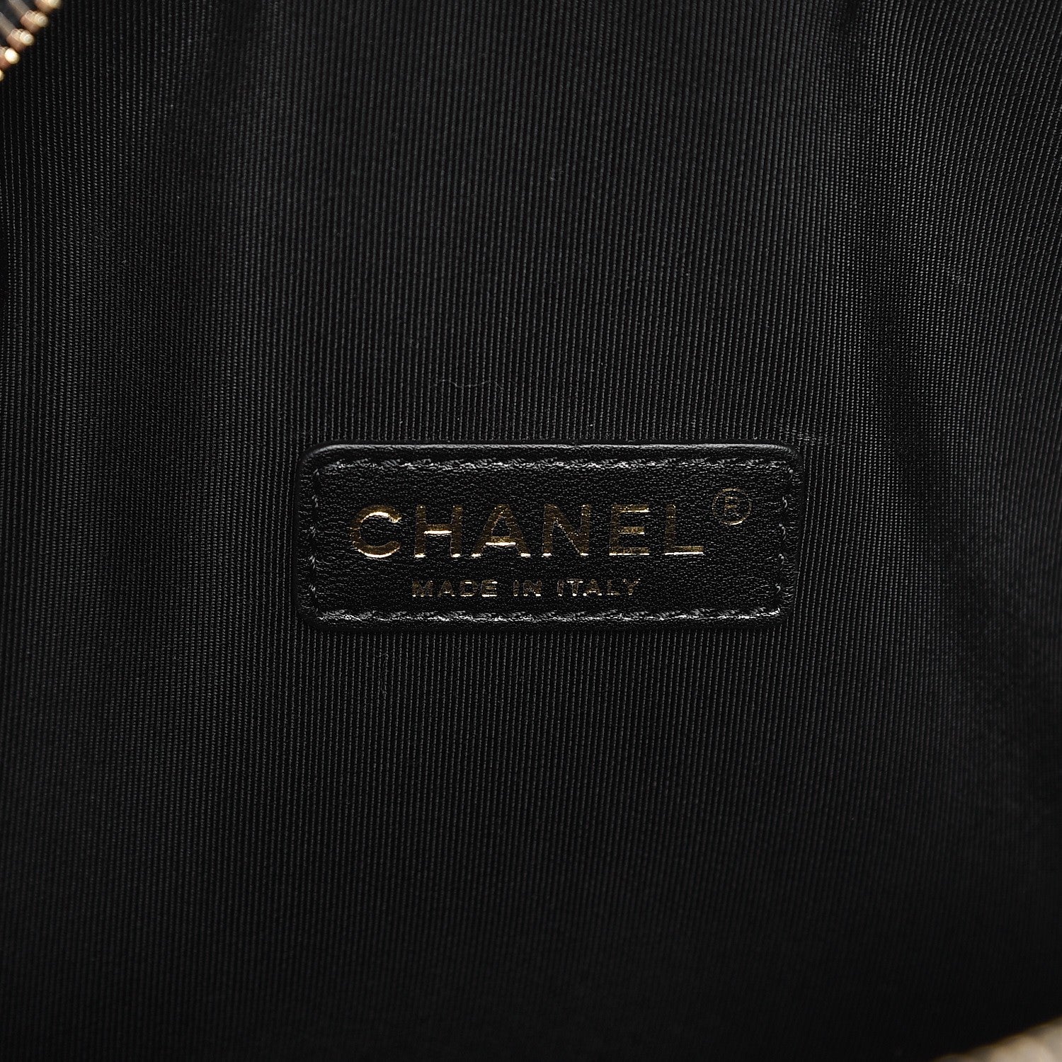 Chanel Lambskin Quilted Graphic Camera Case Beige Black 6 of 7
