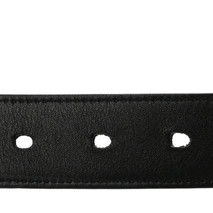 Saint Laurent Box Laque Monochrome Monogram Square Buckle Belt 75 30 Black 4 of 8