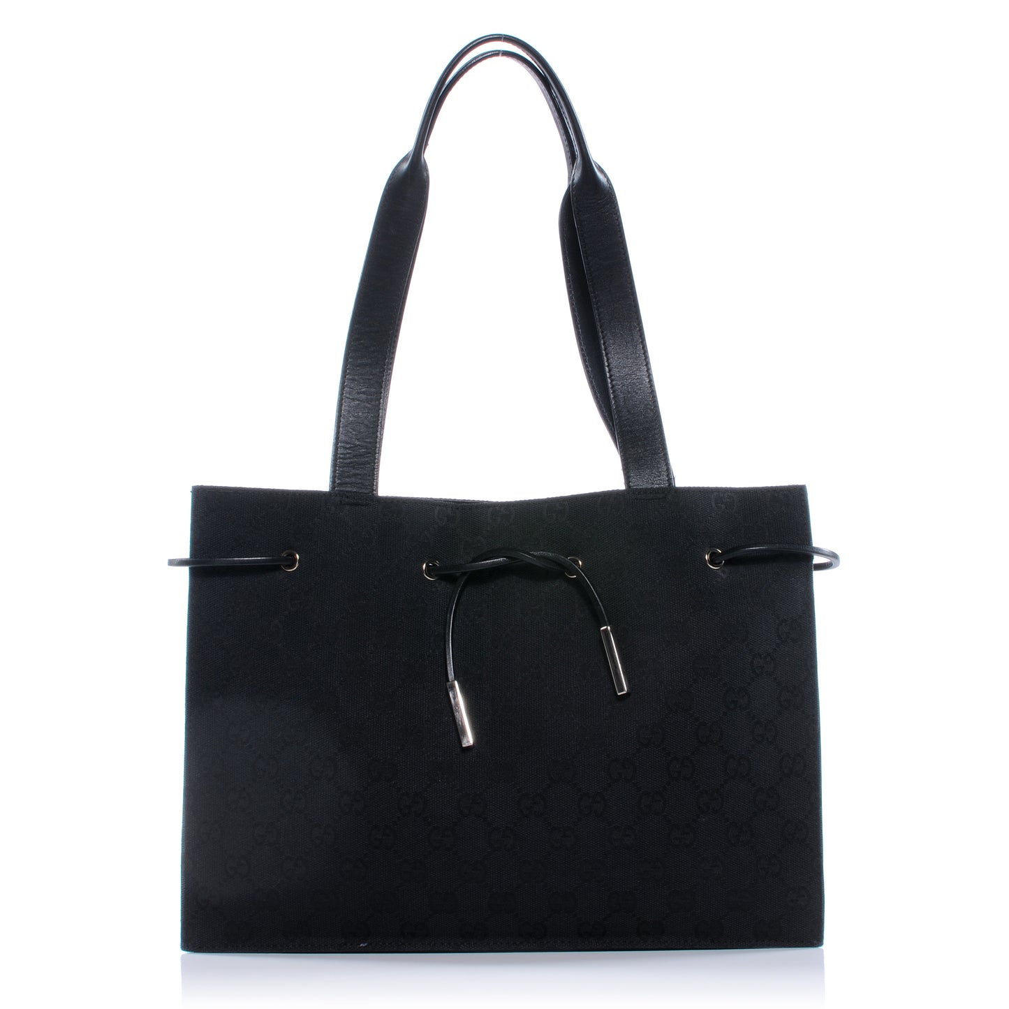 Monogram Drawstring Shoulder Bag Black