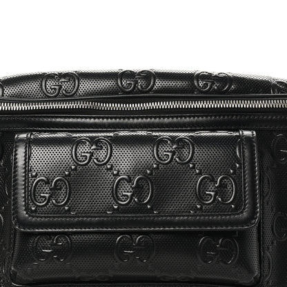Gucci Calfskin GG Tennis Embossed Pocket Belt Bag Black 8 of 10