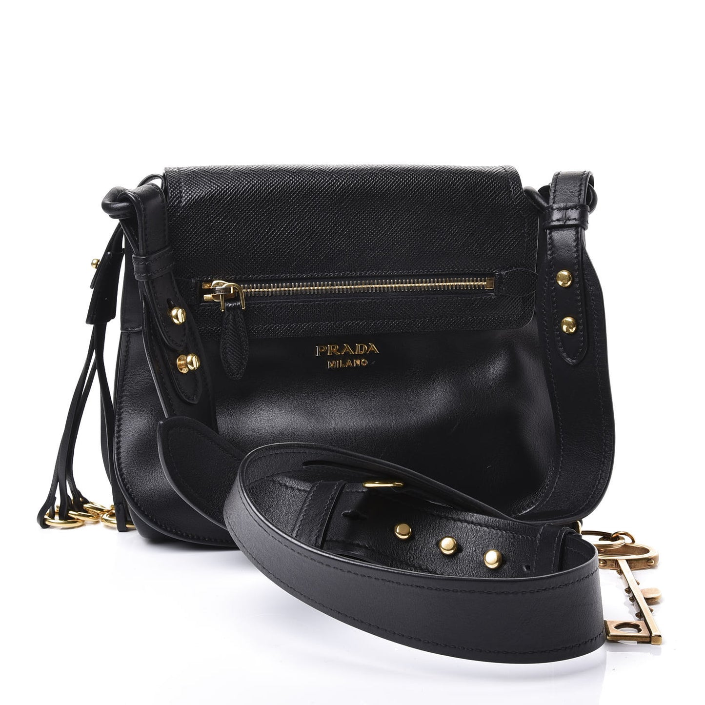 Saffiano Cuir Calf Corsaire Bag Black