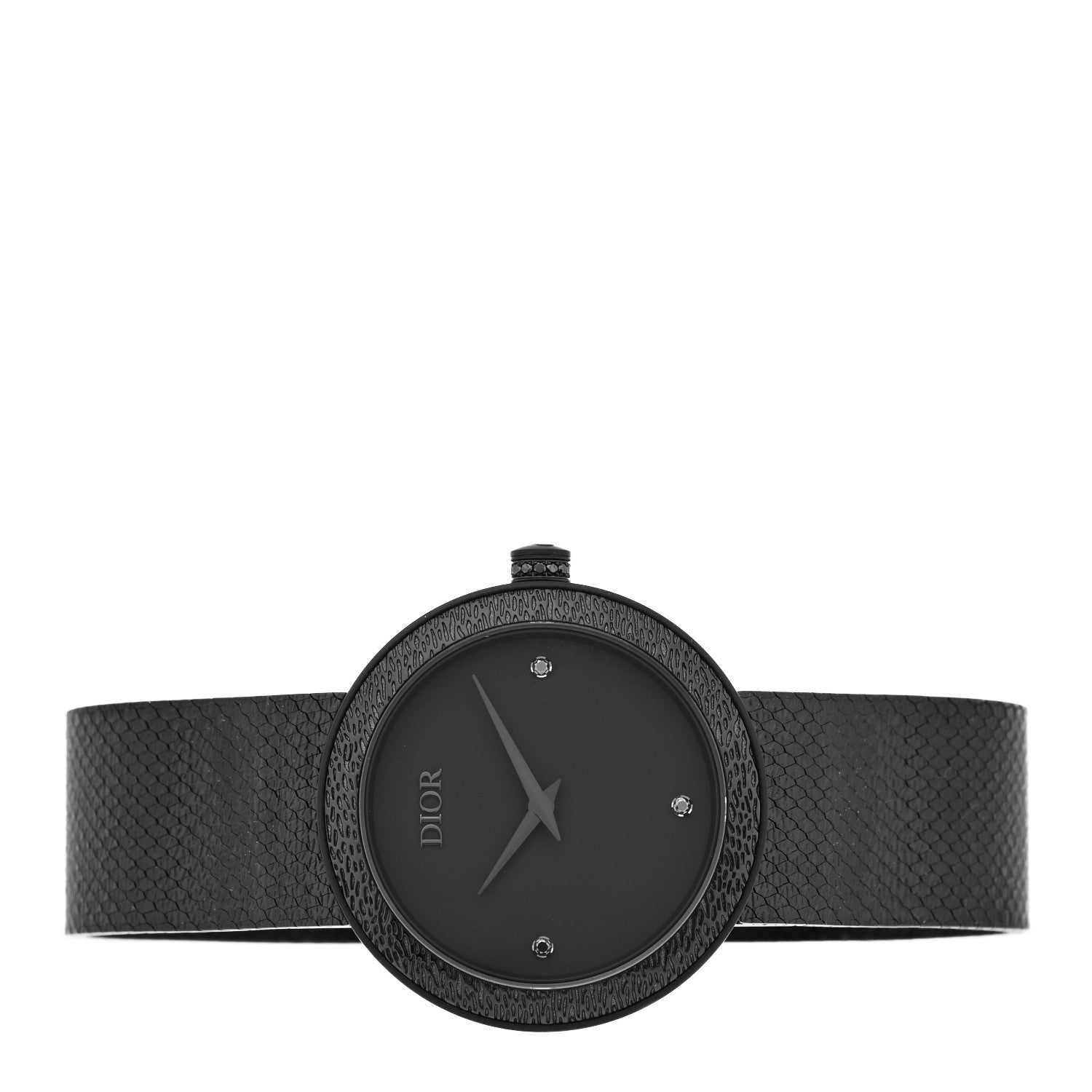 Christian Dior Stainless Steel Black Diamond 34mm La D De Dior