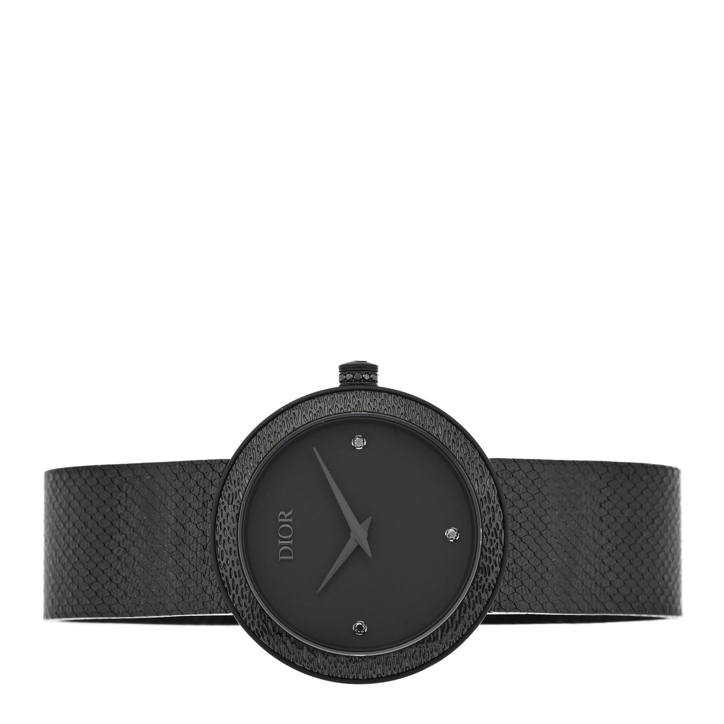 Stainless Steel Black Diamond 34mm La D De Dior Quartz Watch Black