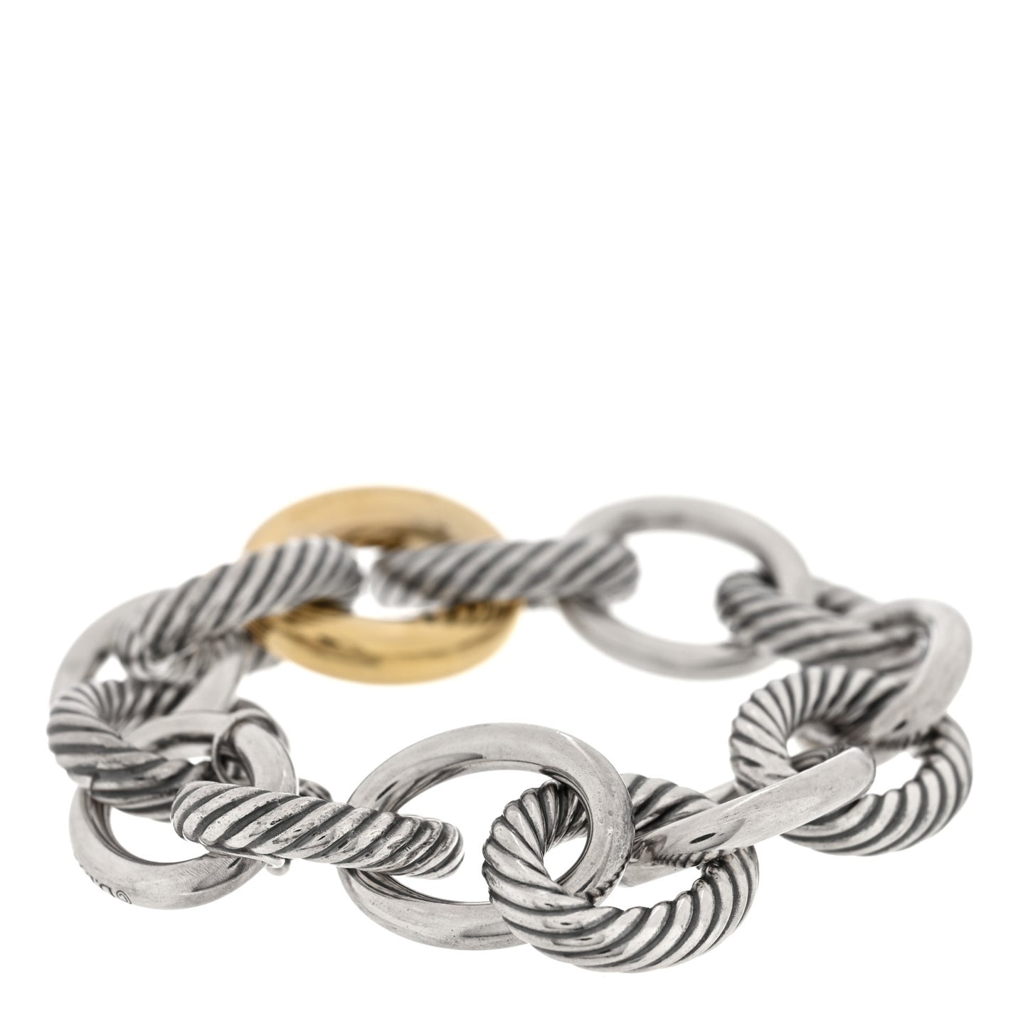 Sterling Silver 18K Yellow Gold 17mm Extra Large Oval Link Bracelet