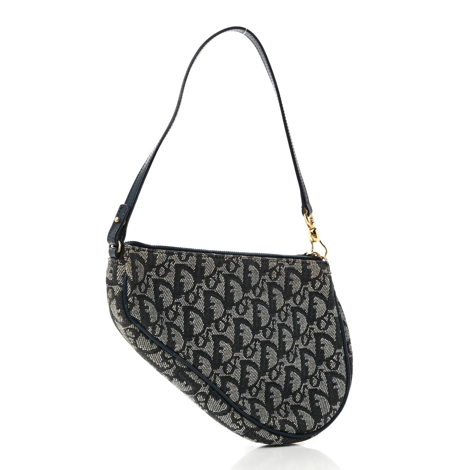 Christian Dior Monogram Mini Saddle Pochette Navy 3 of 12