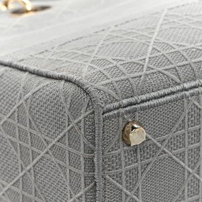Christian Dior Canvas Embroidered Cannage Lady D-Lite Gray 16 of 18