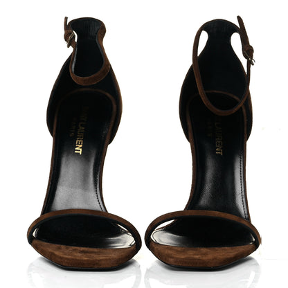 Saint Laurent Suede Calfskin Opyum 110 Sandals 37 Cachemere Gold 2 of 10