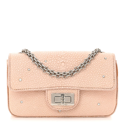 Chanel Galuchat Stingray Crystal Embellished 2.55 Reissue Mini Flap Light Pink 1 of 13