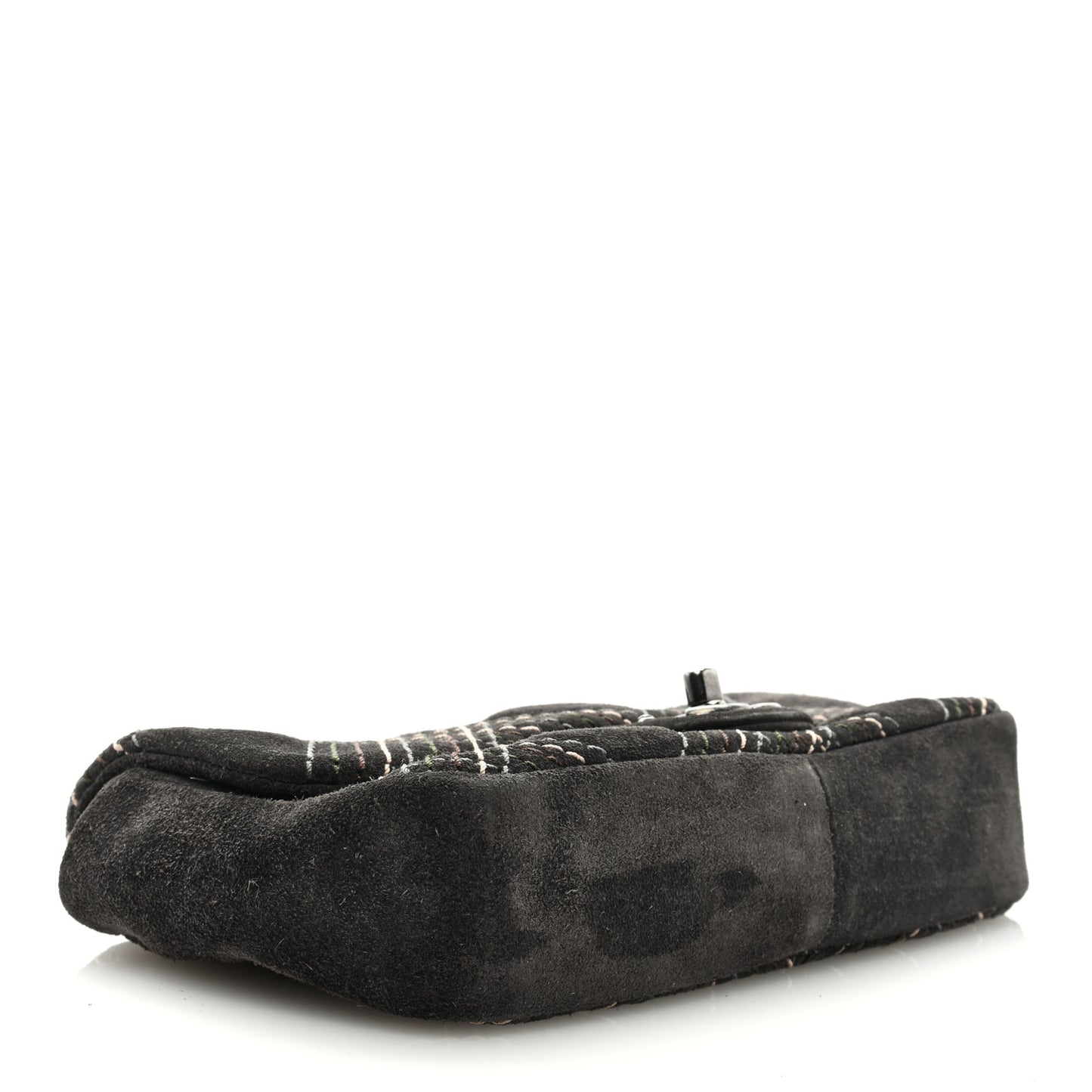 Suede Stitched Medium Saltire Single Flap Grey