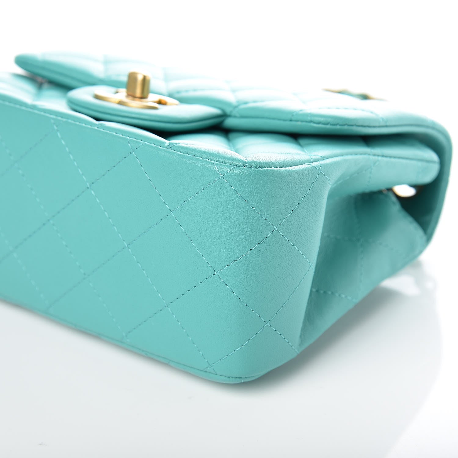 Chanel Lambskin Quilted Mini Square Flap Green 9 of 10