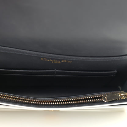 Christian Dior Patent Micro-Cannage Diorama Wallet on Chain Pouch White 5 of 13