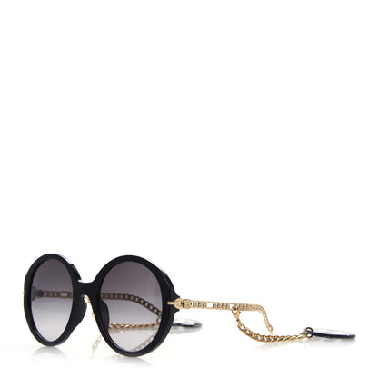 Gucci Acetate Detachable Charm Oversized Frame Round Sunglasses GG0726S Black 1 of 6