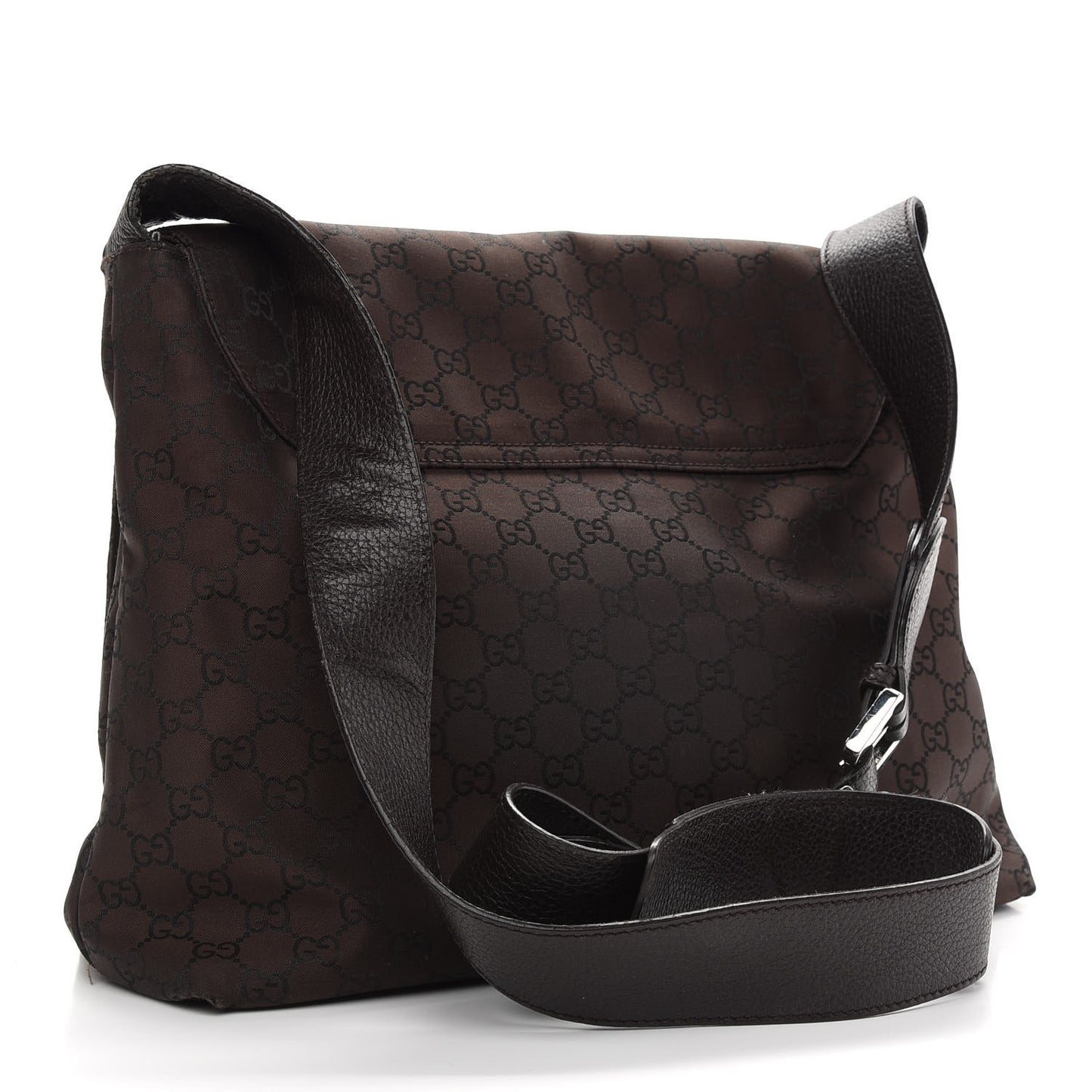 GG Monogram Flap Messenger Bag Brown