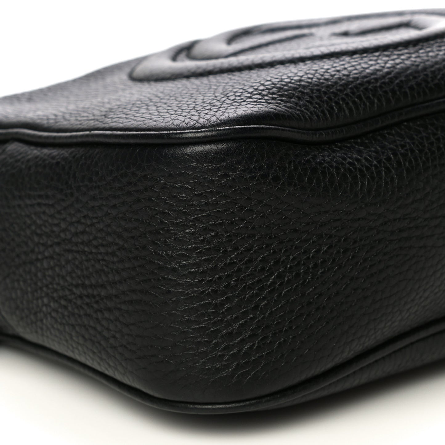 Pebbled Calfskin Small Soho Disco Bag Black