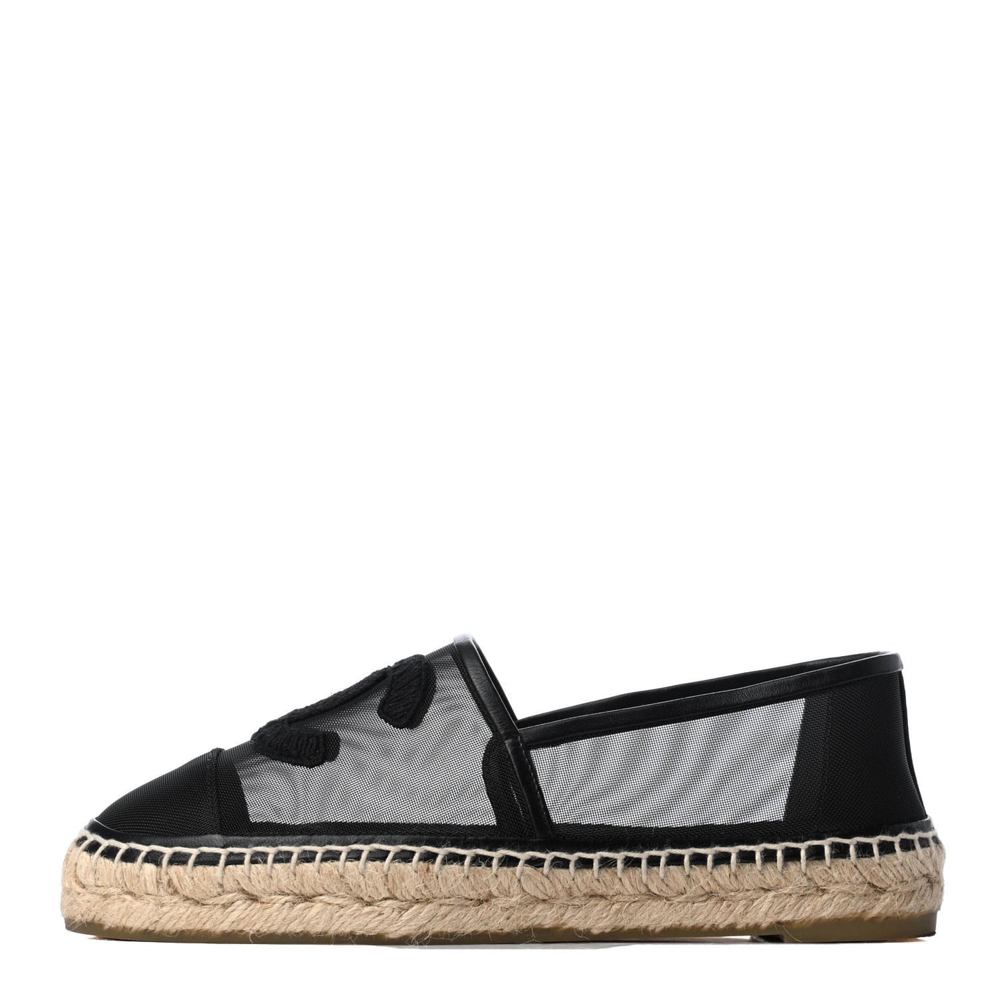 Mesh Grosgrain CC Espadrilles 37 Black