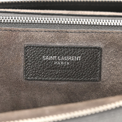 Saint Laurent Grained Calfskin Medium Cabas Rive Gauche Coal 6 of 10
