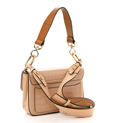 Chloe Calfskin Crocodile Embossed Small C Double Carry Nut 3 of 11