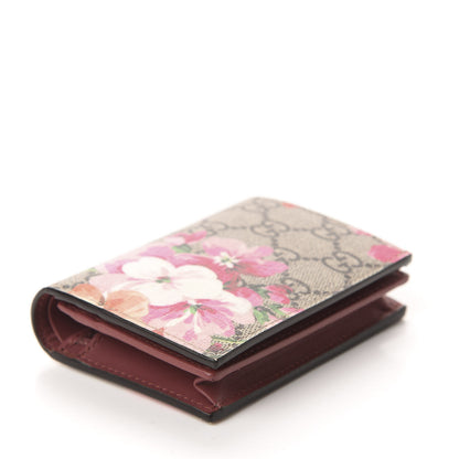 Gucci GG Supreme Monogram Blooms Card Case Wallet Beige Multicolor Dry Rose 4 of 8