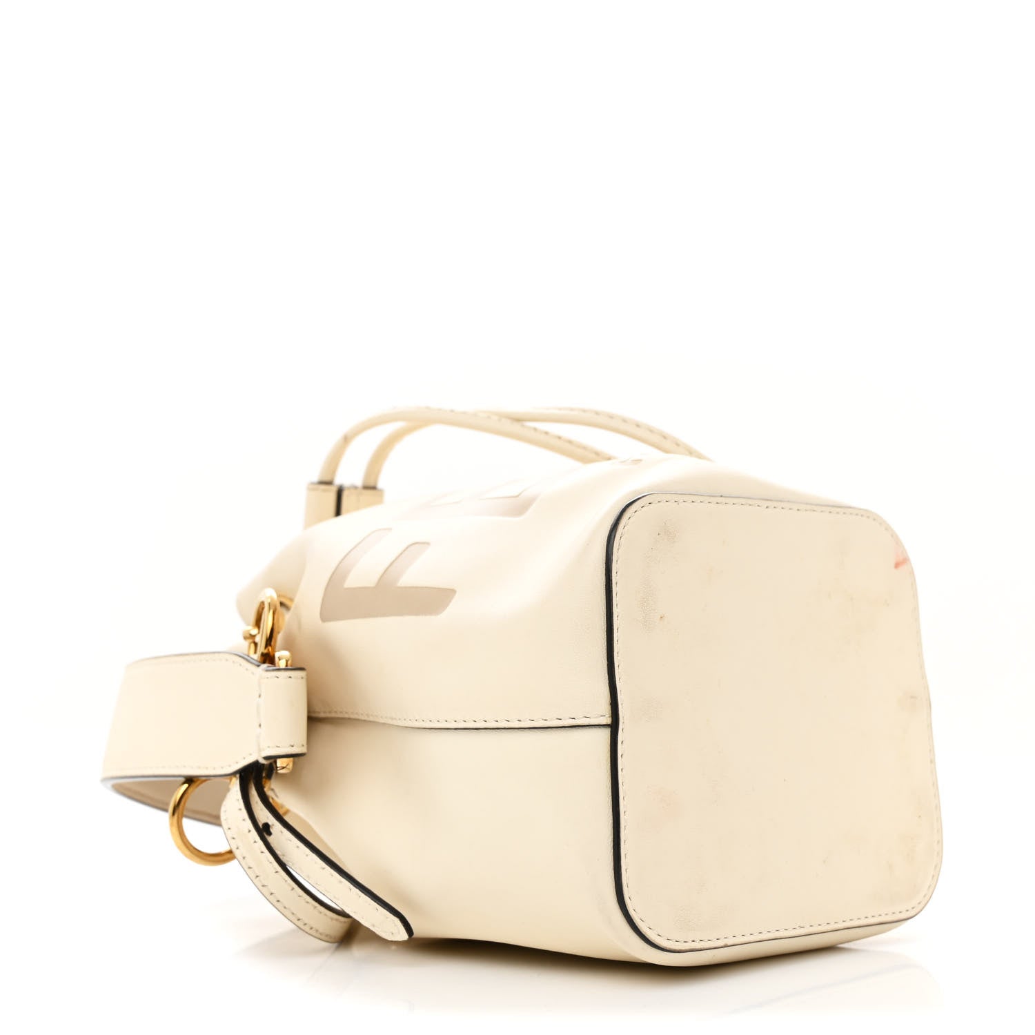 Fendi Vitello King F is Fendi Logo Embossed Mini Mon Tresor Bucket Bag White 4 of 13