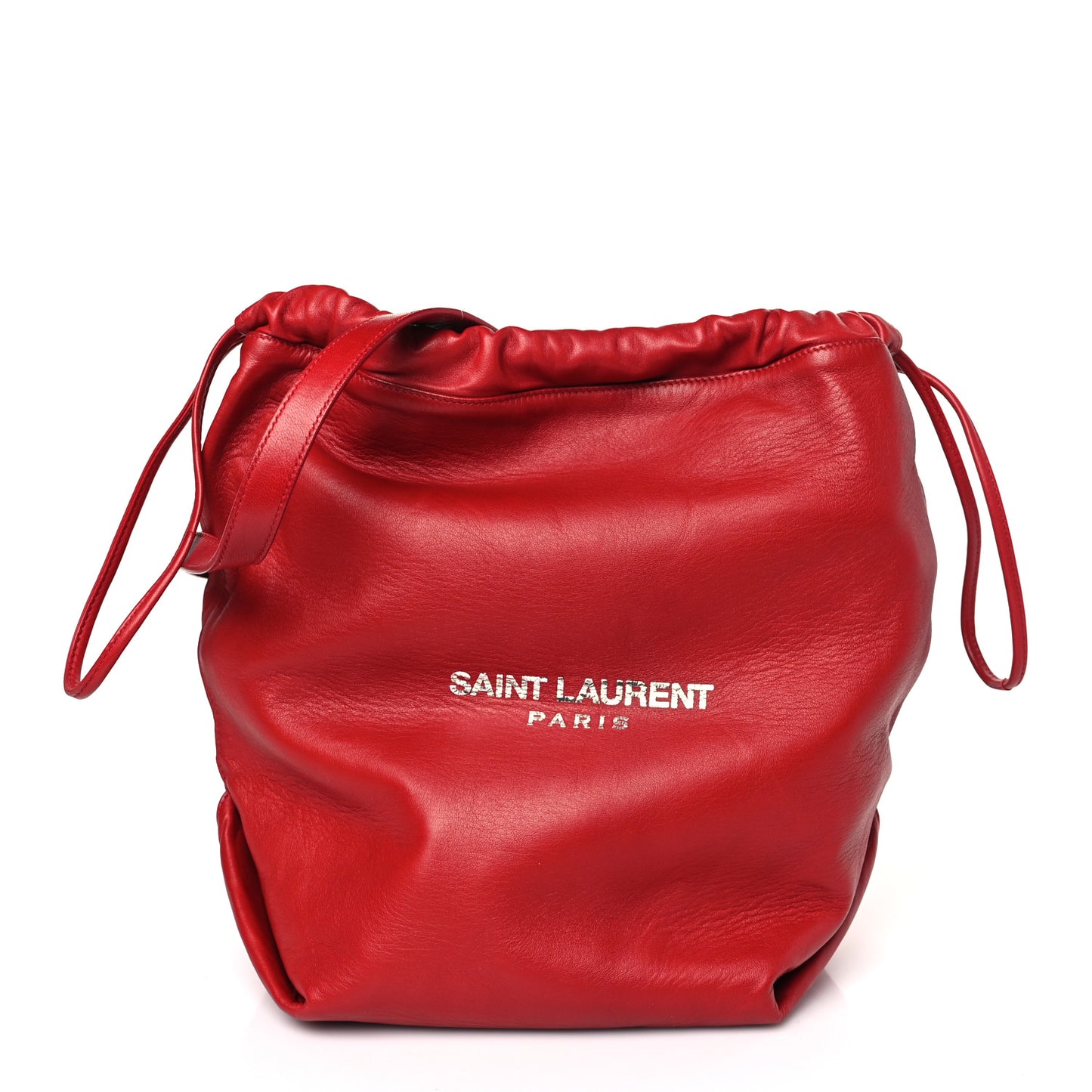 Lambskin Teddy Drawstring Bag Eros Red