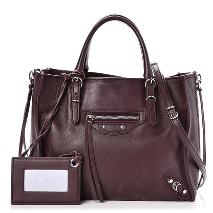 Balenciaga Calfskin Papier Mini A4 Zip Around Tote Rouge Aubergine 1 of 8