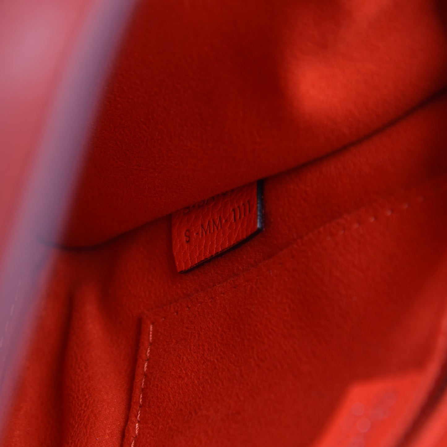 Drummed Calfskin Nano Luggage Vermillion
