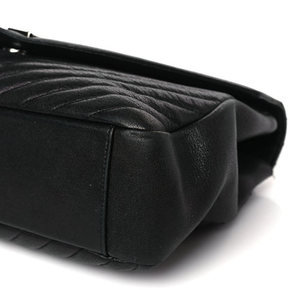 Saint Laurent Sheepskin Matelasse Chevron Monogram Large College Satchel Black 7 of 10