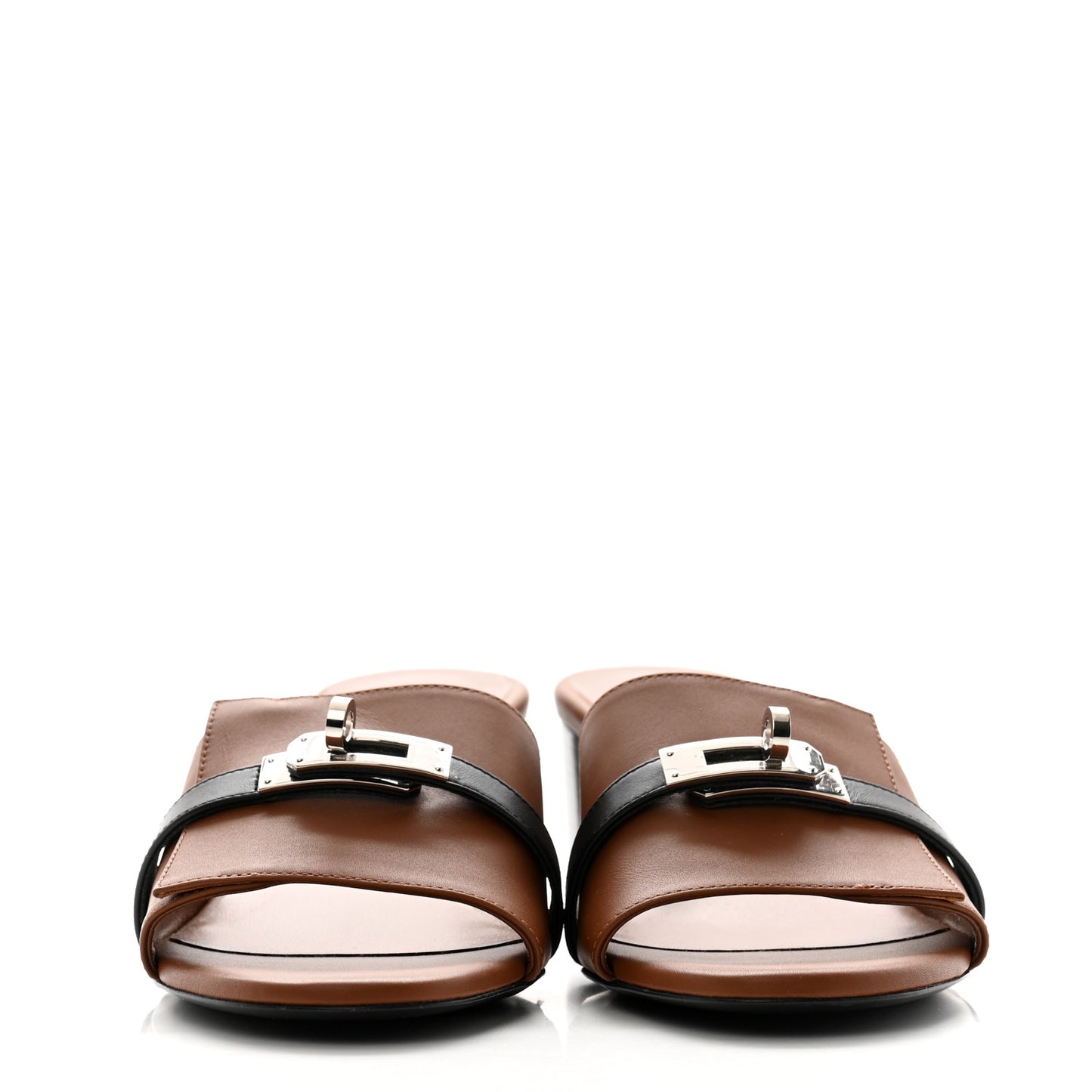 Calfskin Gigi 50 Sandals 39.5 Gold Black