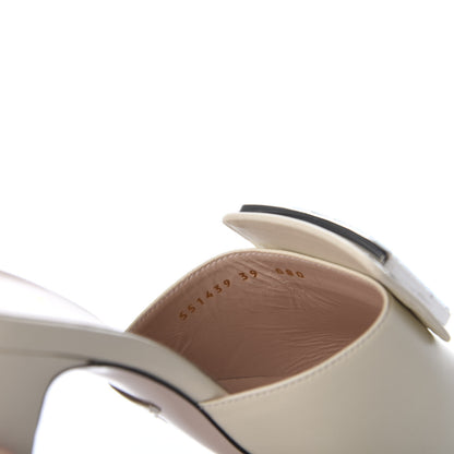Gucci Malaga Kid Crystal Square G Madelyn Mules 39 Vintage White 8 of 9
