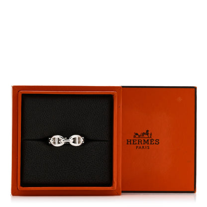 Hermes Sterling Silver PM Chaine d'Ancre Enchainee Band Ring 54 6.75 3 of 9