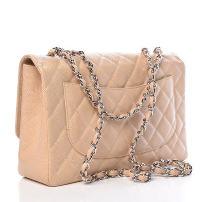Chanel Caviar Quilted Jumbo Single Flap Beige Clair 3 of 15