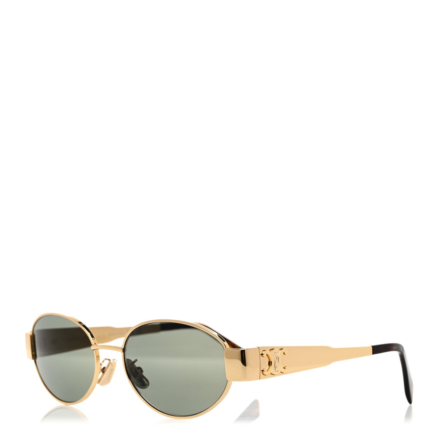 Celine Metal Triomphe 01 Sunglasses CL40235U Gold Green 1 of 7