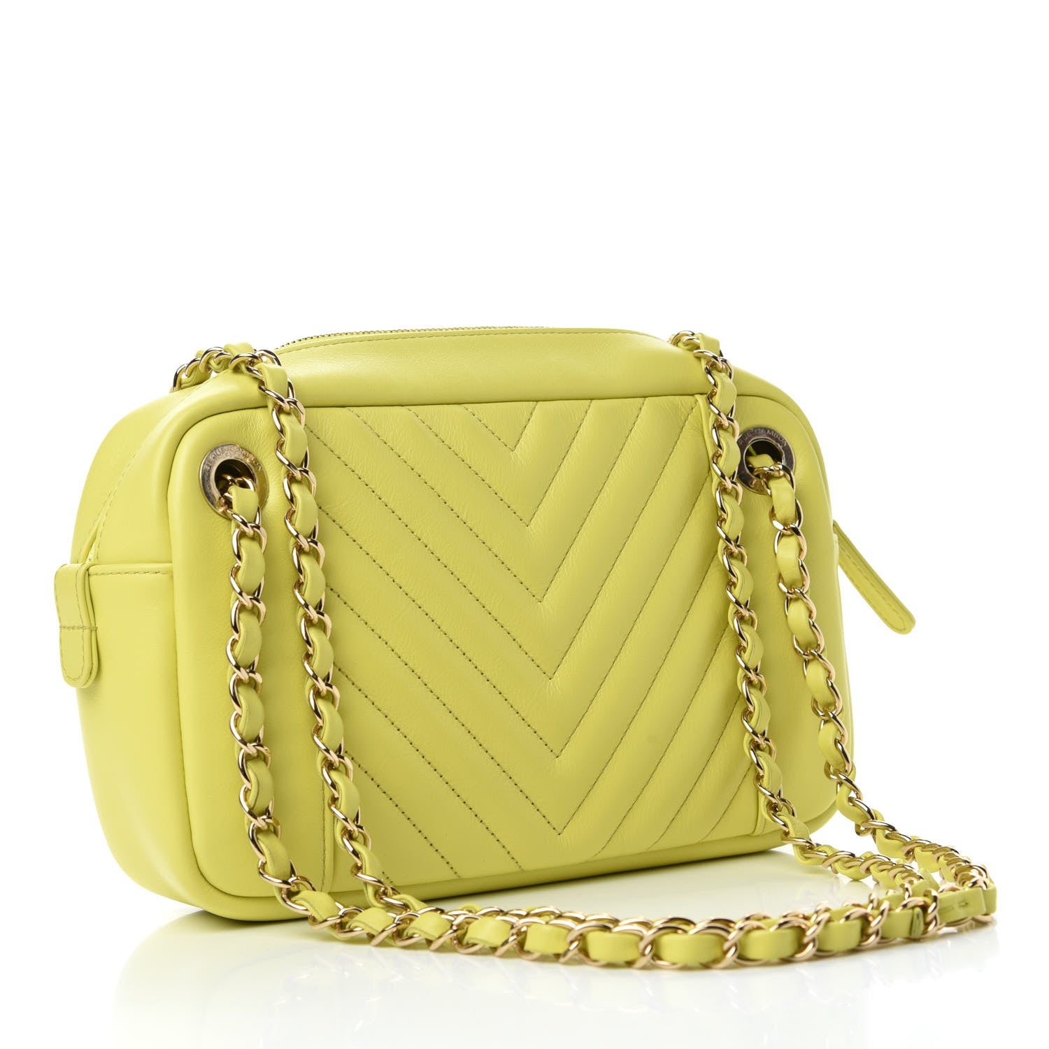 Chanel Calfskin Quilted Daily Chevron Camera Case Light Green 3 of 13