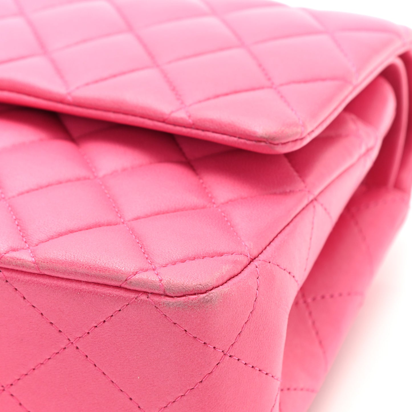 Lambskin Quilted Medium Double Flap Pink