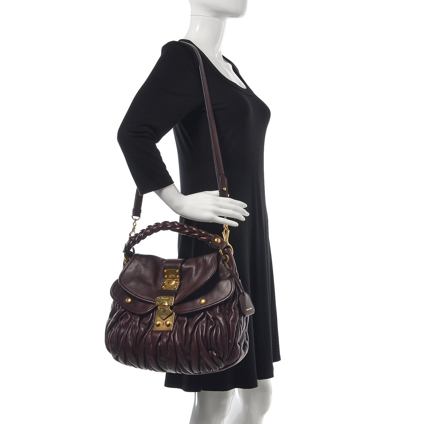 Nappa Matelasse Coffer Hobo Brown