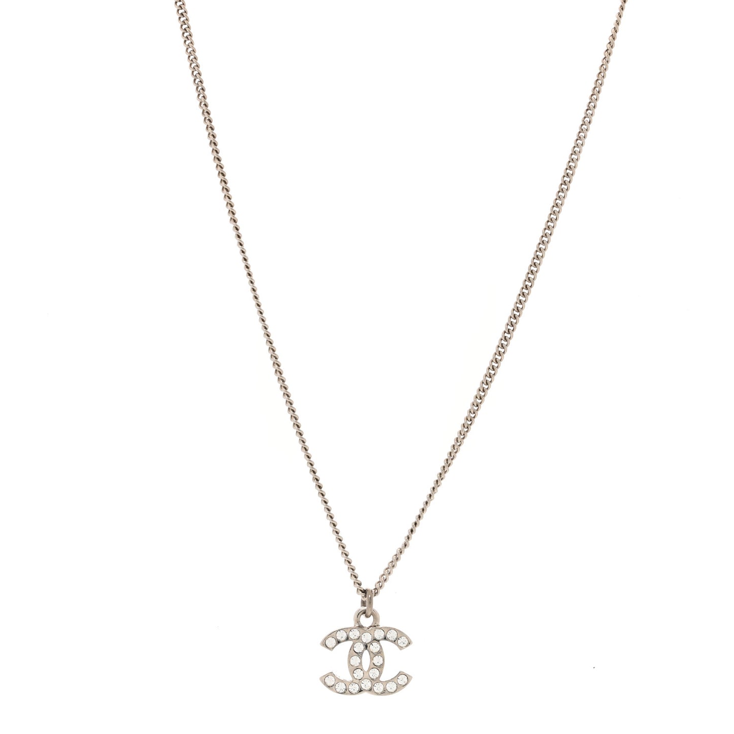 Crystal Timeless CC Necklace Silver